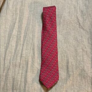 VTG HERMES Men’s 100% Silk Elegant Deep Pink Patterned Men's Tie Luxury